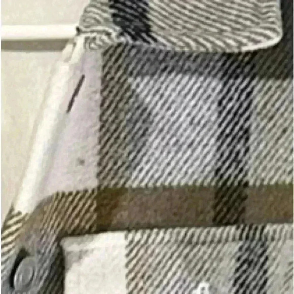 Women Fleece Cropped Jacket Fuzzy Flannel Plaid Sherpa - Picture 6 of 7